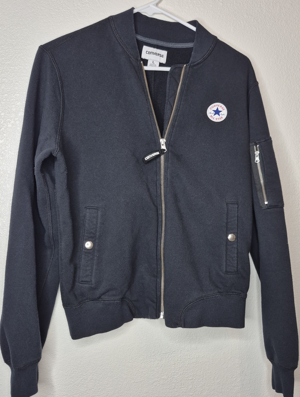 Converse Black Bomber Jacket with All Star Patch